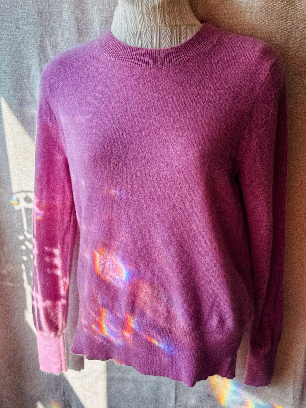 🌸 J.Crew Cashmere Pink Orchid Bloom Crewneck Sweater S 🌸
